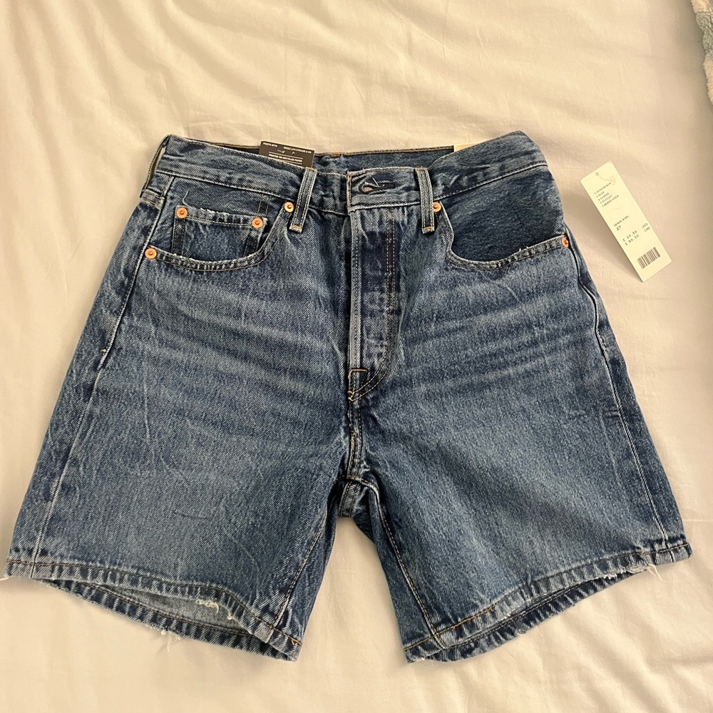 Women’s High Rise, Long and Straight Denim Shorts